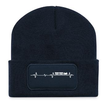 Eisenbahn Heartbeat - Recycelte Patch Beanie - French Navy - Vorne
