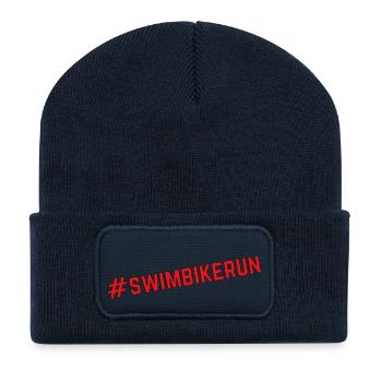 SWIM BIKE RUN! - Recycled Patch Beanie - french navy - Front