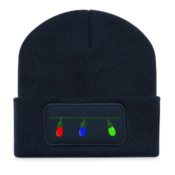 weihnachten winter rentier weihnachtsmann ugly chr - Recycelte Patch Beanie - French Navy - Vorne