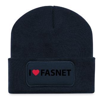 fasnet - Beanie recyclé à patch - bleu marine - Devant