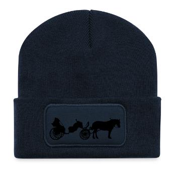 Carriage with horse - Recycled Patch Beanie - french navy - Front