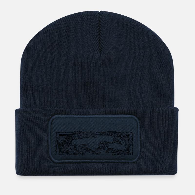 flower-banner-chrissi - Recycelte Patch Beanie - French Navy