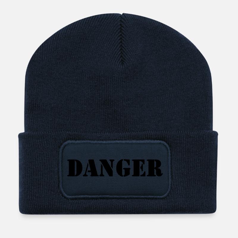 Danger danger t-shirt - Beanie recyclé à patch - bleu marine