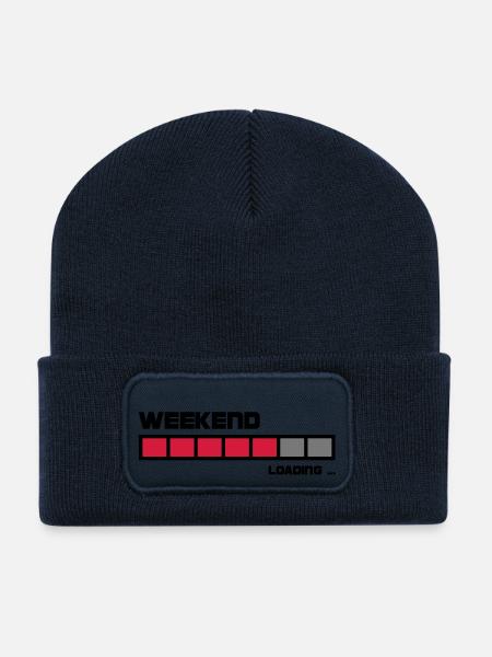 Weekend Loading | Fun T-Shirts bedrucken - Recycelte Patch Beanie - French Navy
