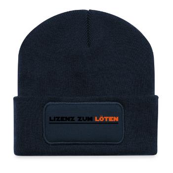 löten - Recycelte Patch Beanie - French Navy - Vorne