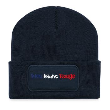 BLAU WEISS ROT TAGG - Recycelte Patch Beanie - French Navy - Vorne