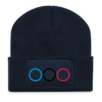 3_anneau - Beanie recyclé à patch - bleu marine - Devant