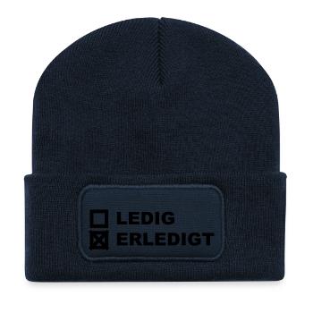 Ledig Erledigt - Recycelte Patch Beanie - French Navy - Vorne