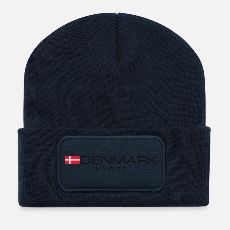 Dänemark Hygge Denmark Nordic Design - Recycelte Patch Beanie - French Navy
