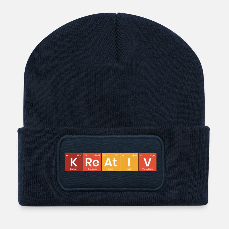 Periodensystem Kreativ - Recycelte Patch Beanie - French Navy