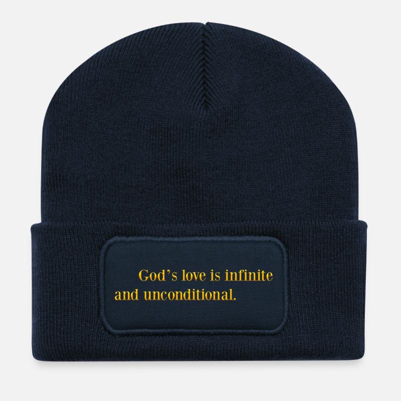God's love is infinite and unconditional - Recycled Patch Beanie - french navy