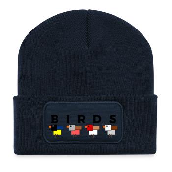 Oiseaux des jardins - Beanie recyclé à patch - bleu marine - Devant