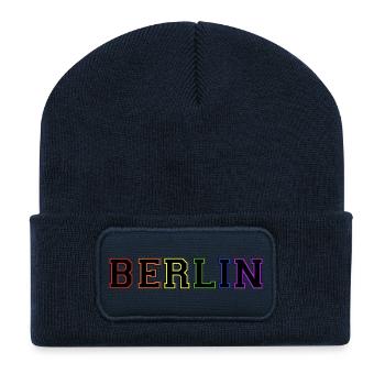 Berlin Varsity Rainbow - Recycled Patch Beanie - french navy - Front