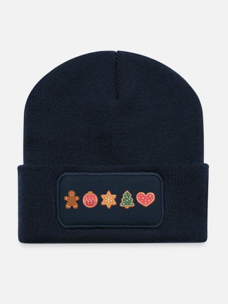 Plätzchen und Kekse zu Weihnachten - Recycelte Patch Beanie - French Navy