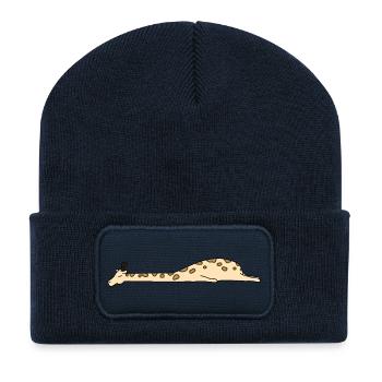 Girafe paresseuse qui s’étire Petit t-shirt mignon drôle d’art animalier - Beanie recyclé à patch - bleu marine - Devant