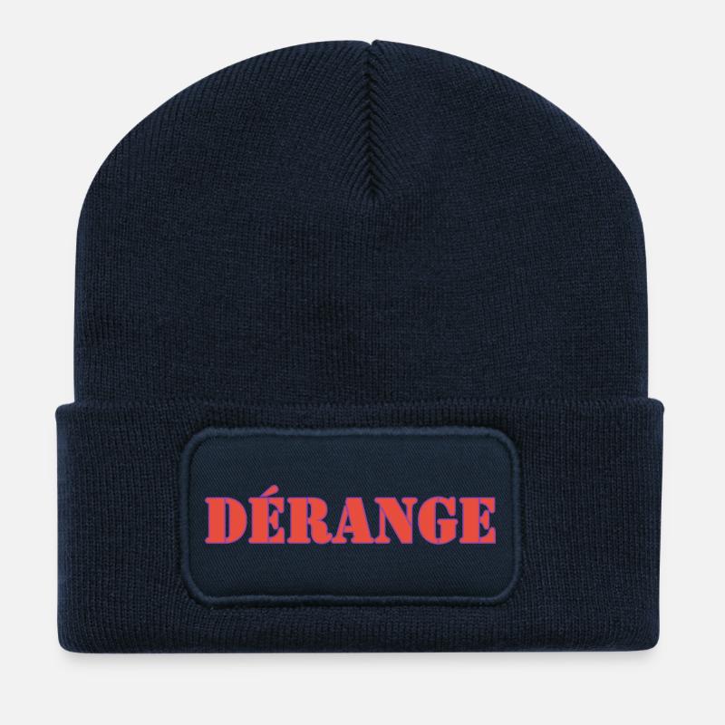 DÉRANGE - Beanie recyclé à patch - bleu marine