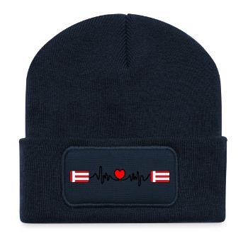 Herzschlag der Eindhoven-Flagge - Recycelte Patch Beanie - French Navy - Vorne