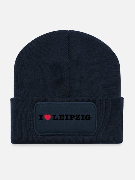 I Love Leipzig - Recycelte Patch Beanie - French Navy