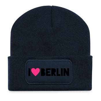 I Love Berlin - Recycelte Patch Beanie - French Navy - Vorne