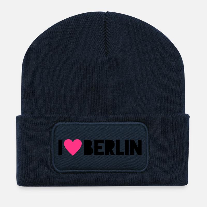 I Love Berlin - Recycelte Patch Beanie - French Navy