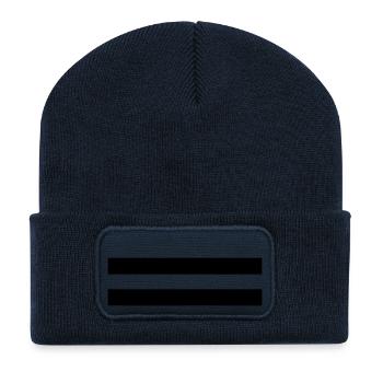 Streifen - Recycelte Patch Beanie - French Navy - Vorne