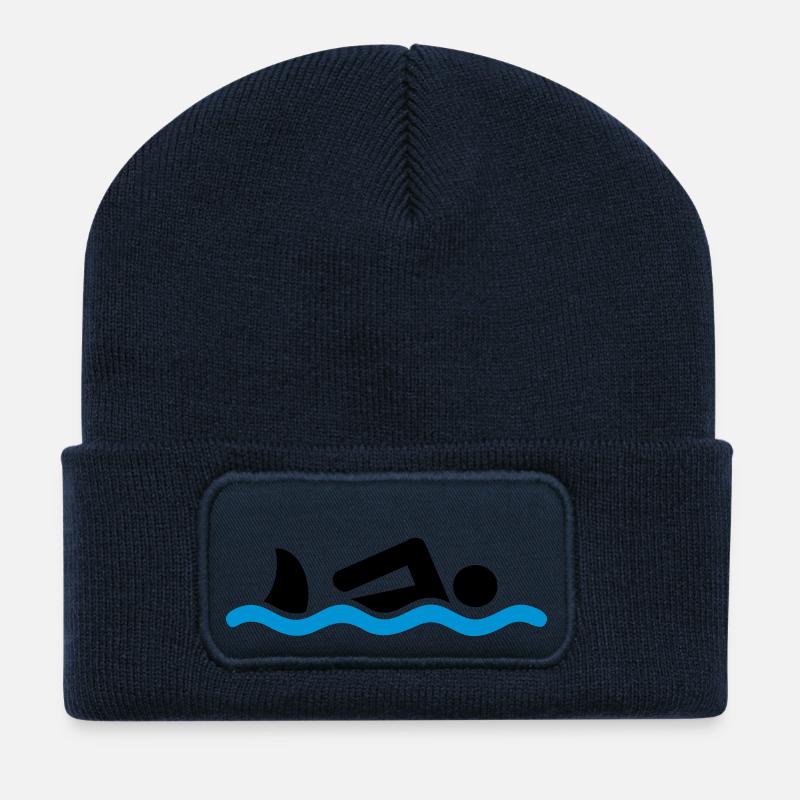 schwimmen - Recycelte Patch Beanie - French Navy