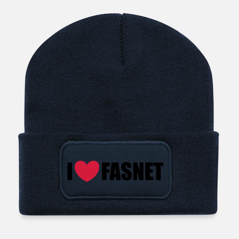 I love Fasnet - Recycelte Patch Beanie - French Navy