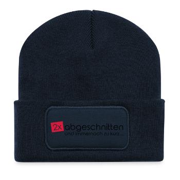2x abgeschnitten... - Recycelte Patch Beanie - French Navy - Vorne