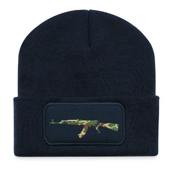 AK47 camouflage - Beanie recyclé à patch - bleu marine - Devant