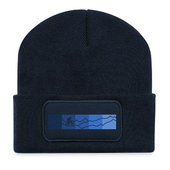 mountainbike rechtecke blue - Recycelte Patch Beanie - French Navy - Vorne