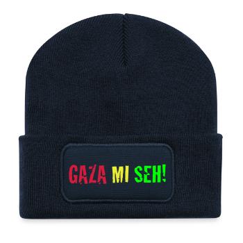 Gaza Mi Seh! - Beanie recyclé à patch - bleu marine - Devant