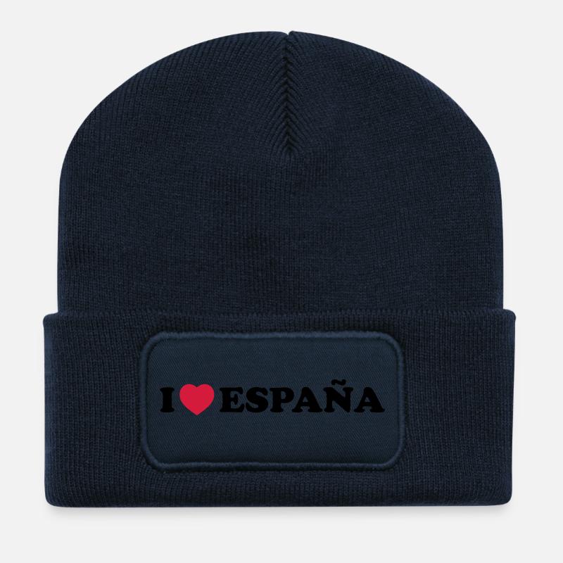 I love Espana - Beanie recyclé à patch - bleu marine