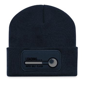 golf balle loading super player1 - Beanie recyclé à patch - bleu marine - Devant