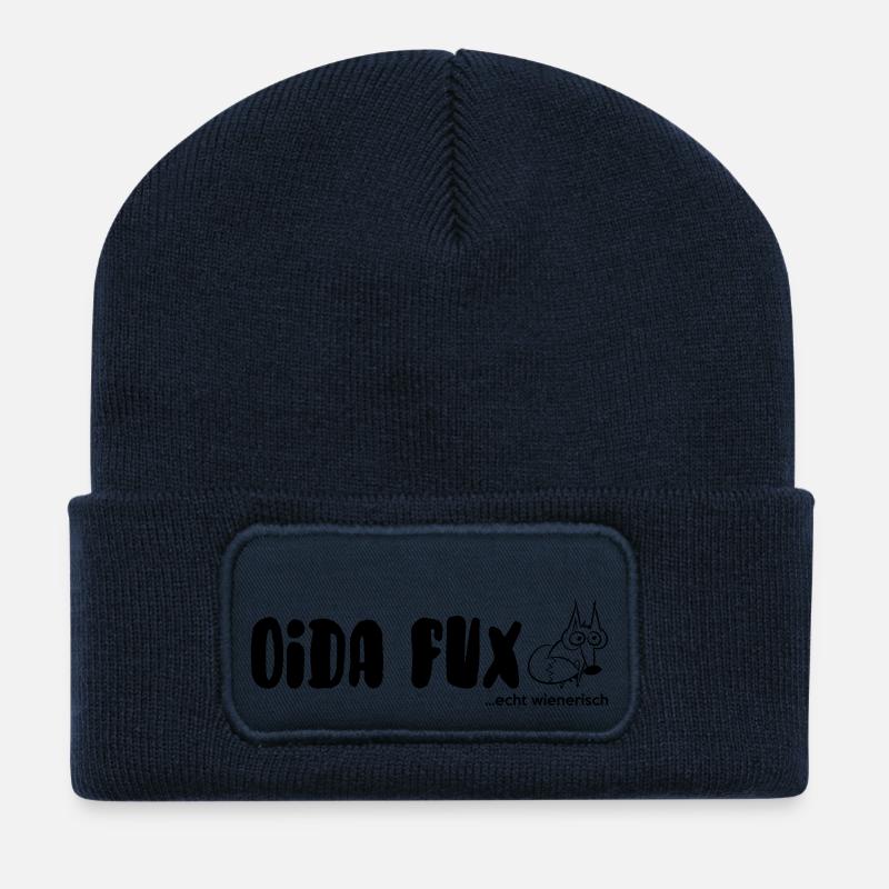 oida fux... echt wienerisch - Recycelte Patch Beanie - French Navy