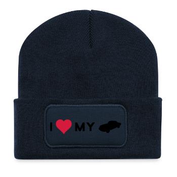 i love my car - Recycelte Patch Beanie - French Navy - Vorne