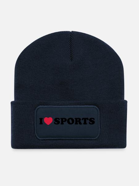 I love sports - Recycelte Patch Beanie - French Navy