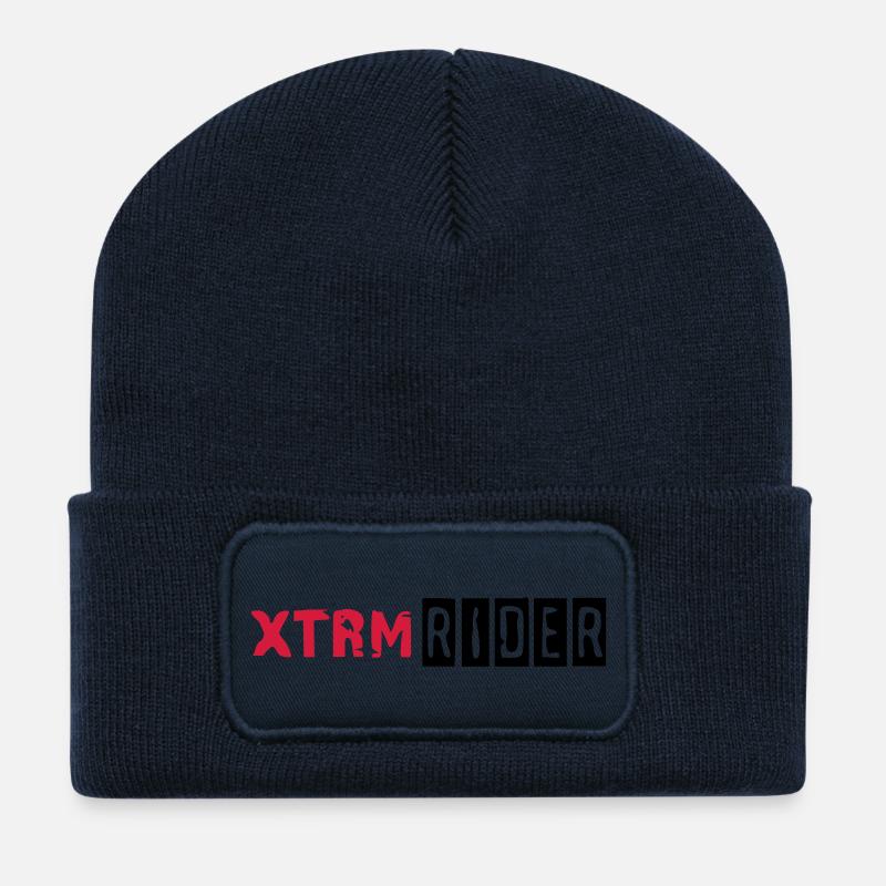 xtrm_rider_vec_2en - Recycled Patch Beanie - french navy