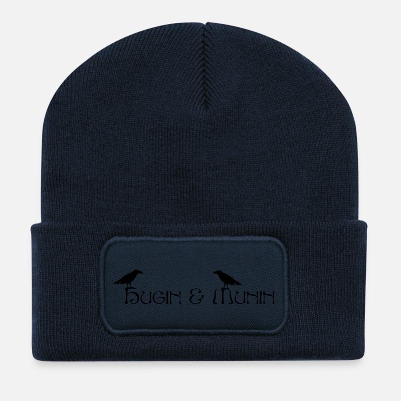 Hugin & Munin (Odins Raben) - Recycelte Patch Beanie - French Navy
