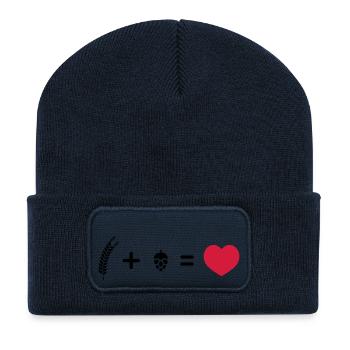 Wheat plus hops right love 2c. - Recycled Patch Beanie - french navy - Front