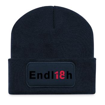 Endlich 18 - Recycelte Patch Beanie - French Navy - Vorne