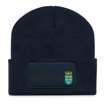 Original Niederösterreicher Geschenk Wappen Shirt - Recycelte Patch Beanie - French Navy - Vorne