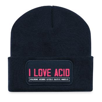 I Love Acid Skin Injecting Tox Facialist - Recycled Patch Beanie - french navy - Front