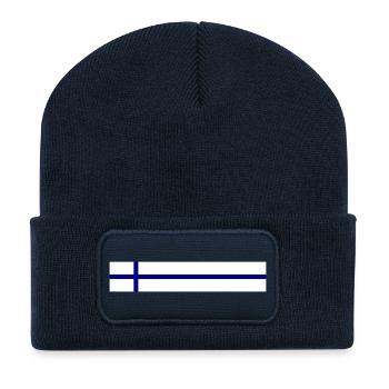 Finnland Fahne - Recycelte Patch Beanie - French Navy - Vorne