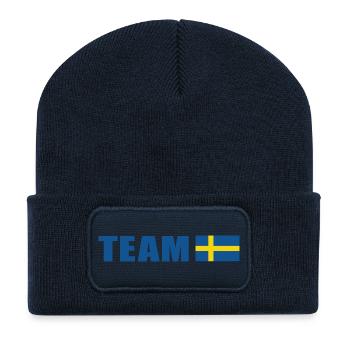 Support-Team Schweden - Recycelte Patch Beanie - French Navy - Vorne