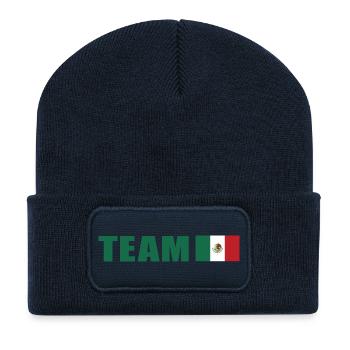 Support-Team Mexiko - Recycelte Patch Beanie - French Navy - Vorne