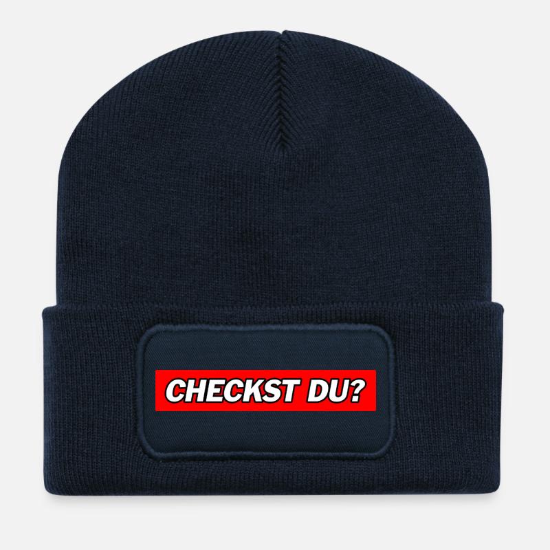 Checkst Du - Funny Memes - Recycelte Patch Beanie - French Navy