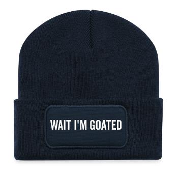 Attends, je suis goated - Beanie recyclé à patch - bleu marine - Devant