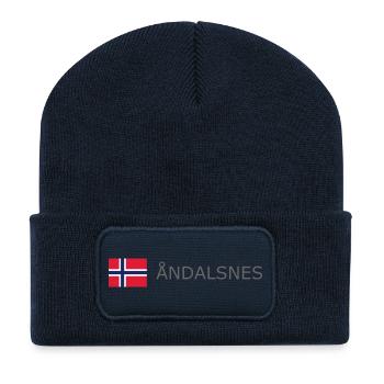 Drapeau de la Norvège - Andalsnes - Norge - Norwegen - Beanie recyclé à patch - bleu marine - Devant