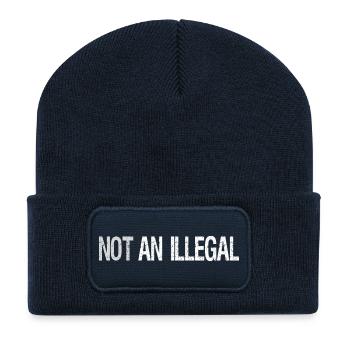 Not An Illegal – Bold Statement Design - Recycled Patch Beanie - french navy - Front
