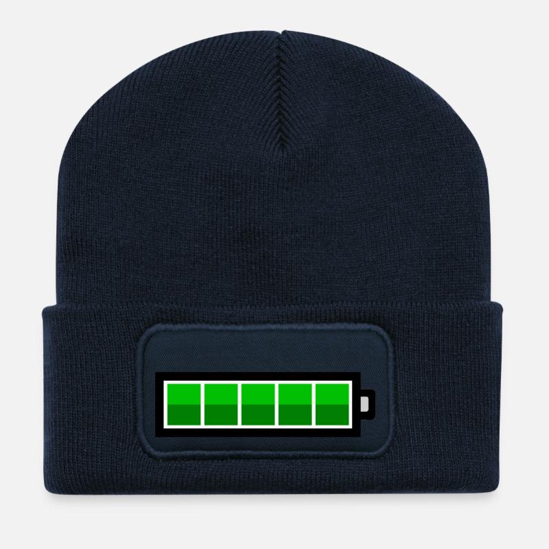vollem Akku - Recycelte Patch Beanie - French Navy